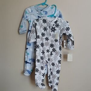 Cozy Snowflake and Dinosaur Print Footies